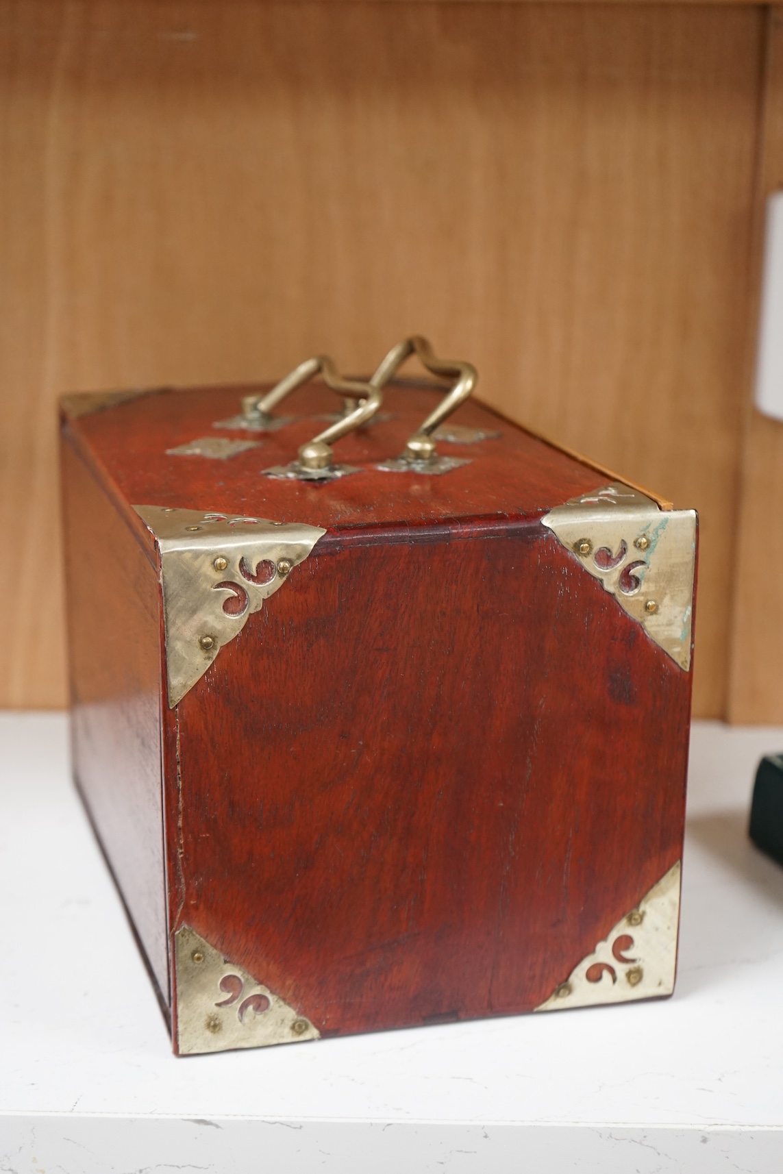 A Chinese bone Mahjong set, cased with boxed racks., Condition - fair